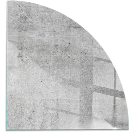 Plaque de protection en verre trempé de sol décorative imprimée sous cheminée Texture de béton brut 1/4 100x100 cm