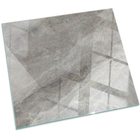 Plaque de protection en verre trempé de sol décorative imprimée sous cheminée Motif de pierre naturelle Carrée 60x60 cm (1/5)