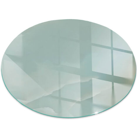 Plaque ronde en verre trempé pour cheminée indépendante de sol avec impression Motif marbre délicat Ronde fi 90 (1/5)