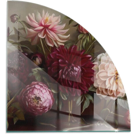 Plaque décorative de sol avec impression sous cheminée protection et design Bouquet floral en détail 1/4 100x100 cm (1/5)