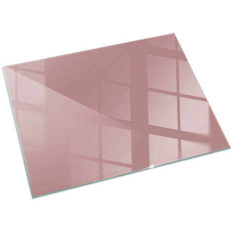 Base décorative Plaque Rectangulaire en verre trempé de sol avec impression moderne sous cheminée Couleur Rose 60x40 cm (1/5)