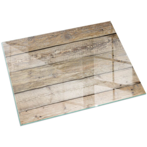 Plaque de protection de sol en verre trempé pour cheminée ou poêle à bois pare-feu contre les étincelles Texture de planches de bois 60x40