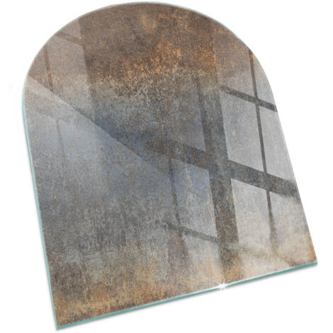 Plaque de protection Rectangulaire en verre trempé de sol décorative imprimée sous cheminée Motif texturé abstrait 80x70 cm