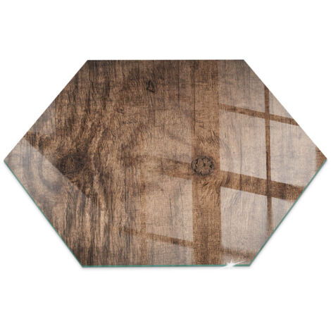 Plaque de protection de sol en verre pour cheminée ou poêle moderne anti-chaleur et étincelles Motif de bois naturel h40 cm