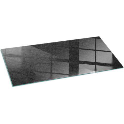 Plaque en verre Cheminée Protecteur de Sol Sous la Cheminée Verre Trempé Protection Thermique Texture surface pierre 125x50 cm (1/5)