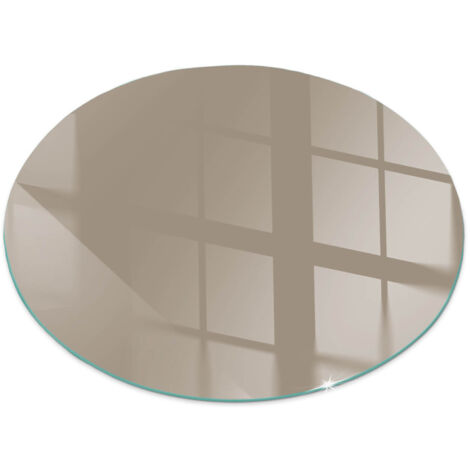 Plaque ronde en verre trempé décorative de sol avec impression sous cheminée Couleur Marron Ronde fi 100 cm (1/5)