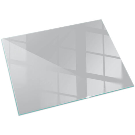 Plaque de sol pour cheminée ou poêle en verre trempé avec impression Couleur Gris clair 120x80 cm