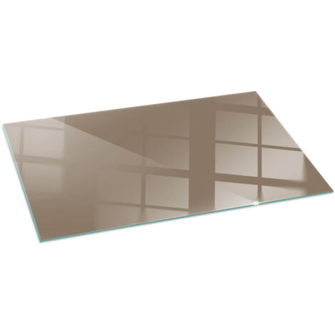 Décorative Plaque en verre trempé pour avec impression pour cheminée de protection pour salon Couleur Marron 100x50 cm