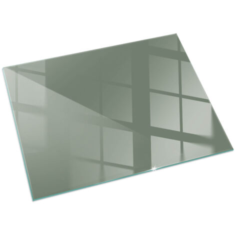 Plaque de protection en verre trempé décorative de protection de sol sous cheminée Couleur Olive 120x80 cm (1/5)