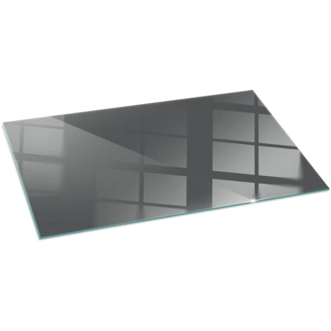 Plaque de protection de sol en verre trempé pour cheminée et poêle à bois pare-feu contre les étincelles Couleur Gris-marron 120x60 cm