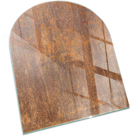 Plaque Rectangulaire de sol pour cheminée en verre trempé avec impression Texture rouille pour arrière-plan 80x70 cm (1/5)