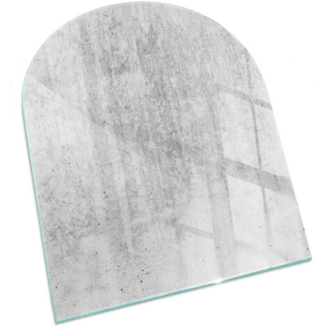 Plaque Rectangulaire en verre trempé de sol décorative de sol avec impression sous cheminée Texture béton brut 80x70 cm (1/5)