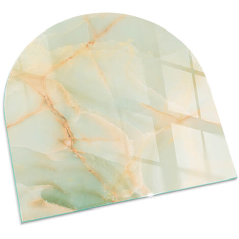 Plaque Carrée en verre trempé de sol décorative de sol avec impression sous cheminée Motif marbré abstrait 100x100 cm (1/5)