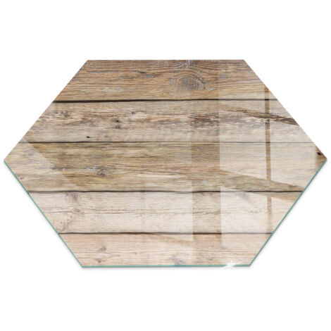 Plaque de cheminée en verre trempé protection du sol contre les étincelles Planches de bois disposées h40 cm