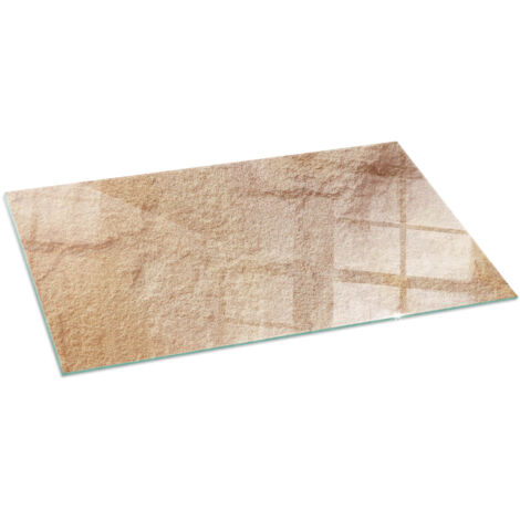 Plaque de sol sous poêle à bois en verre trempé protection thermique du plancher Texture de pierre naturelle 100x50 cm (1/5)