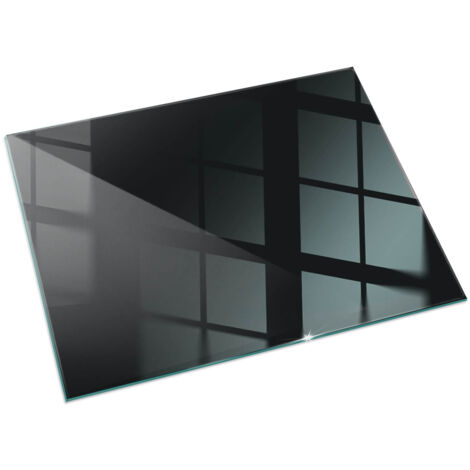 Plaque Rectangulaire de protection de sol en verre trempé pour cheminée ou poêle à bois pare-feu contre les étincelles Couleur Graphite foncé 60x40 cm