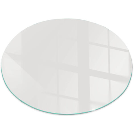 Plaque de cheminée en verre trempé protection du sol contre les étincelles Couleur Gris Ronde fi 50 cm (1/5)