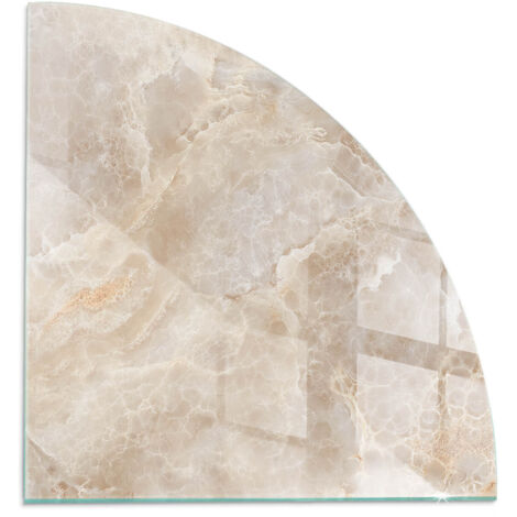 Plaque de protection de sol en verre trempé pour cheminée ou poêle à bois pare-feu contre les étincelles Motif pierre naturelle 1/4 100x100 cm