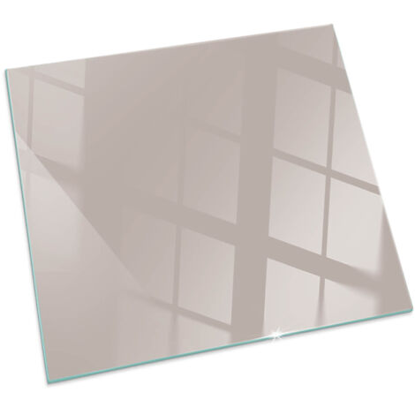 Base décorative Plaque de protection avec impression sous cheminée pour salon Couleur  Marron clair Carrée 50x50 cm (1/5)