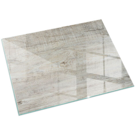 Plaque en verre trempé sous cheminée et poêle protection sol parquet Texture bois clair 120x80 cm
