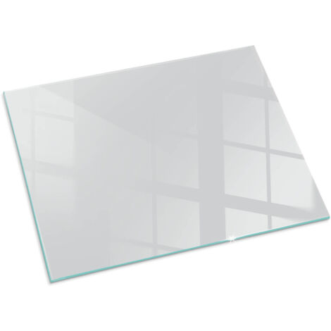 Plaque Rectangulaire de cheminée en verre trempé protection du sol contre les étincelles Couleur Gris 80x60 cm
