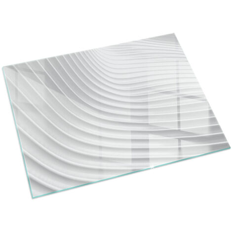 Plaque Rectangulaire décorative imprimée pour cheminée protection de sol avec impression décorative Vagues de lignes délicates 60x40 cm (1/5)