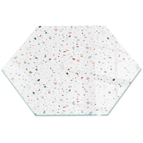 Décorative Plaque en verre trempé pour cheminée indépendante de sol avec impression Motif avec petites formes h40 cm