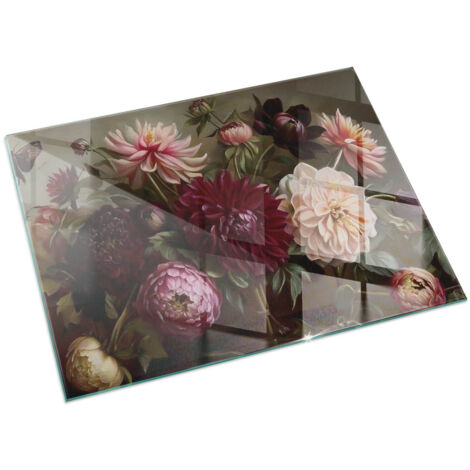 Plaque Rectangulaire décorative de protection avec impression sous cheminée pour salon Bouquet floral en détail 60x40 cm (1/5)
