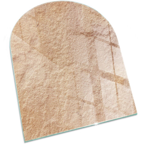 Base décorative Plaque Rectangulaire en verre trempé de sol avec impression moderne sous cheminée Texture de pierre naturelle 80x70 cm (1/5)