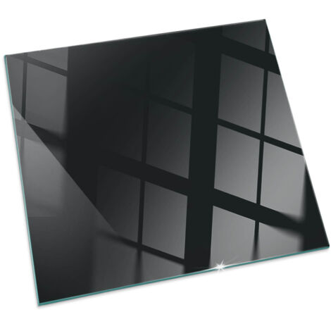 Plaque de protection de sol en verre pour cheminée ou poêle moderne anti-chaleur et étincelles Couleur Graphite foncé Carrée 50x50 cm