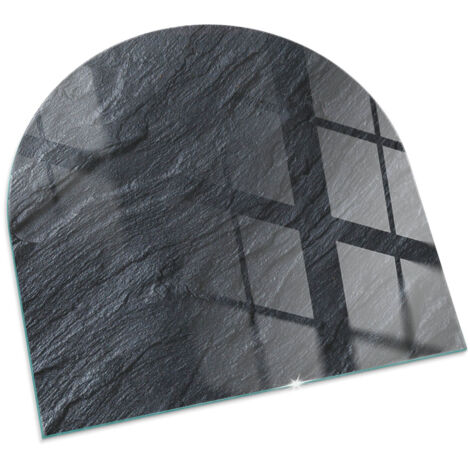 Décorative Plaque Carrée en verre trempé pour cheminée indépendante de sol avec impression Texture surface pierre 100x100 cm (1/5)