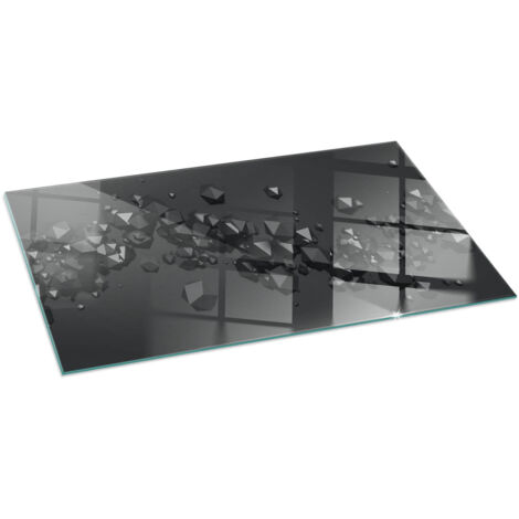 Plaque pare-feu en verre trempé pour cheminée protection du sol contre la chaleur Nuage abstrait de solides 120x60 cm