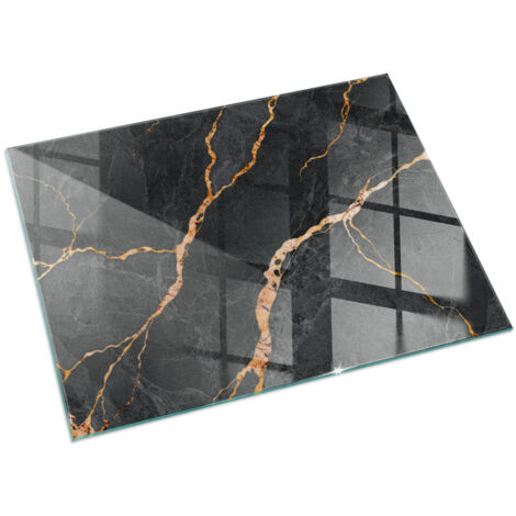 Base décorative Plaque de protection avec impression sous cheminée pour salon Marbre élégant avec veines 120x80 cm