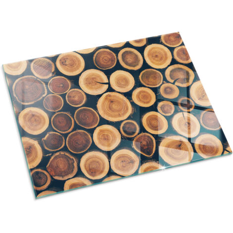 Plaque Rectangulaire de Verre pour Cheminée Revêtement de Sol Plancher de Pare-feu Protection Contre Etincelles Boîte en bois découpé 80x60 cm
