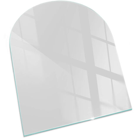 Plaque Rectangulaire de protection en verre trempé pour cheminée protection contre les étincelles Couleur Gris 80x70 cm (1/5)