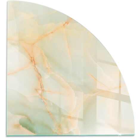 Plaque de protection en verre trempé de sol décorative imprimée sous cheminée Motif marbré abstrait 1/4 100x100 cm (1/5)