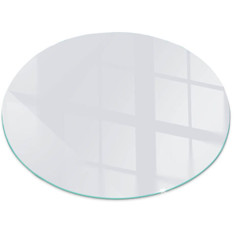 Plaque ronde de sol sous poêle à bois en verre trempé protection thermique du plancher Couleur Gris clair Ronde fi 80