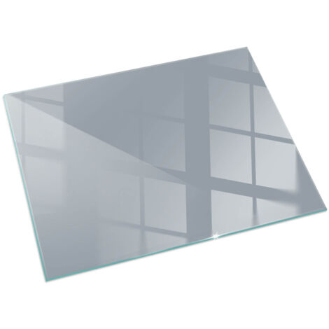 Plaque de protection en verre trempé de sol décorative imprimée premium sous cheminée Couleur Gris 120x80 cm (1/5)