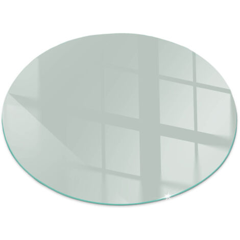 Base décorative Plaque en verre trempé de sol avec impression moderne sous cheminée Couleur Vert clair Ronde fi 50 cm (1/5)