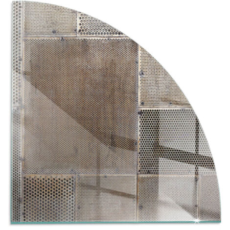 Plaque en verre trempé sous cheminée et poêle protection sol parquet Motif de tôle perforée 1/4 100x100 cm