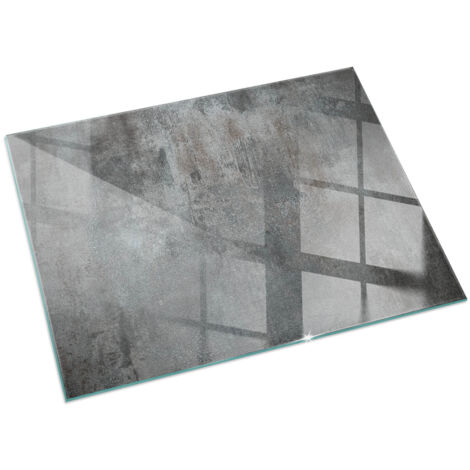 Plaque Rectangulaire pare-feu en verre trempé pour cheminée protection du sol contre la chaleur Texture de surface brute 60x40 cm