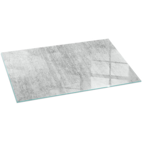 Plaque décorative de protection avec impression graphique en verre trempé sous cheminée Texture béton brut 100x50 cm (1/5)