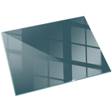 Plaque Rectangulaire en verre trempé sous cheminée et poêle protection sol parquet Couleur mer 60x40 cm