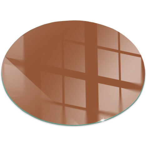 Plaque ronde décorative imprimée sous cheminée et poêle indépendant Protection Thermique Couleur Marron Ronde fi 100 cm (1/5)