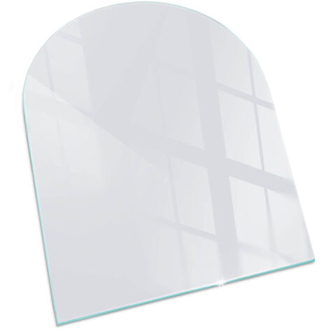 Plaque Rectangulaire de sol sous poêle à bois en verre trempé protection thermique du plancher Couleur Gris clair 80x70 cm