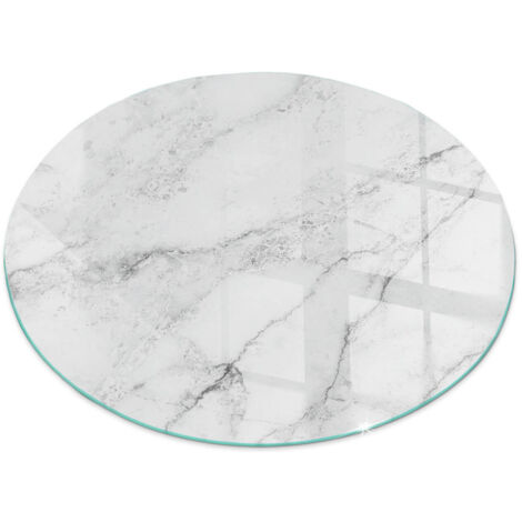 Plaque ronde décorative de protection avec impression graphique en verre trempé sous cheminée Motif marbré avec veines Ronde fi 90 (1/5)