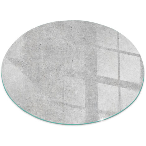 Plaque décorative de protection avec impression graphique en verre trempé sous cheminée Texture béton brut Ronde fi 70 cm (1/5)