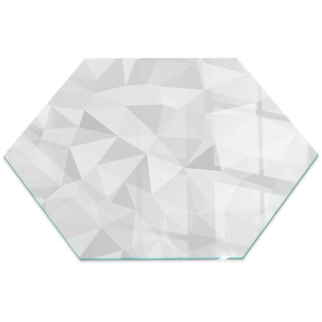 Plaque en verre trempé avec impression décorative Protection de sol sous cheminée Motif géométrique abstrait h40 cm (1/5)