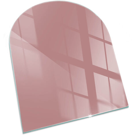 Base décorative Plaque Rectangulaire de protection avec impression sous cheminée pour salon Couleur Rose 80x70 cm (1/5)