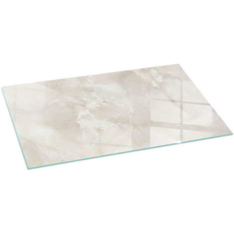 Plaque en verre trempé sous cheminée et poêle protection sol parquet Motif marbre naturel 100x50 cm